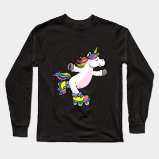 Unicorn as Inline Skater with Inline Skates Long Sleeve T-Shirt